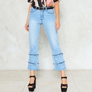 NastyGal Hem Fatale Flare Jeans